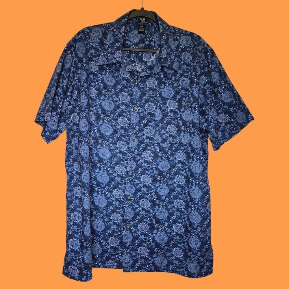 Junction West Men's XXL Short Sleeve Hawaiian All Over Print Summer Button Shirt